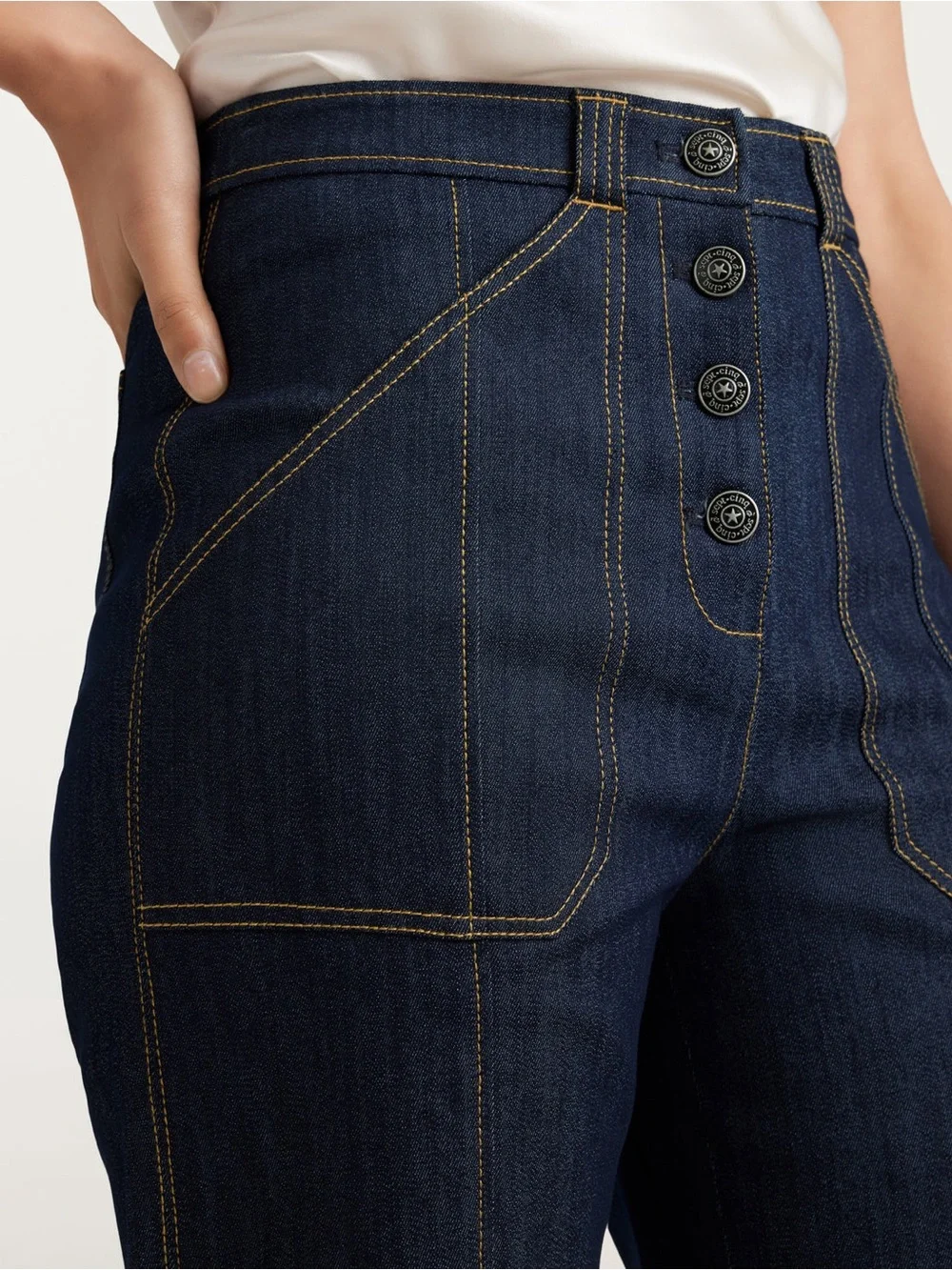 Cinq a Sept Benji Cuffed Jeans  Indigo Blue Size 4